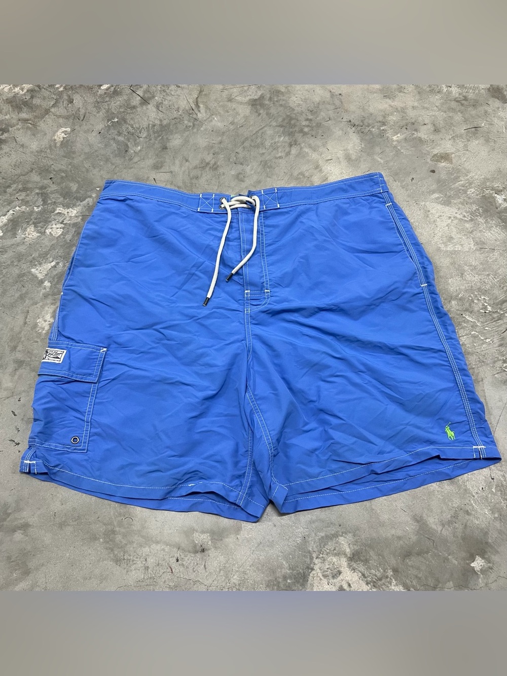 Polo Sport Swim Trunks Men Navy Blue Mesh Lined Ralph Lauren Pony Shorts 1X Big